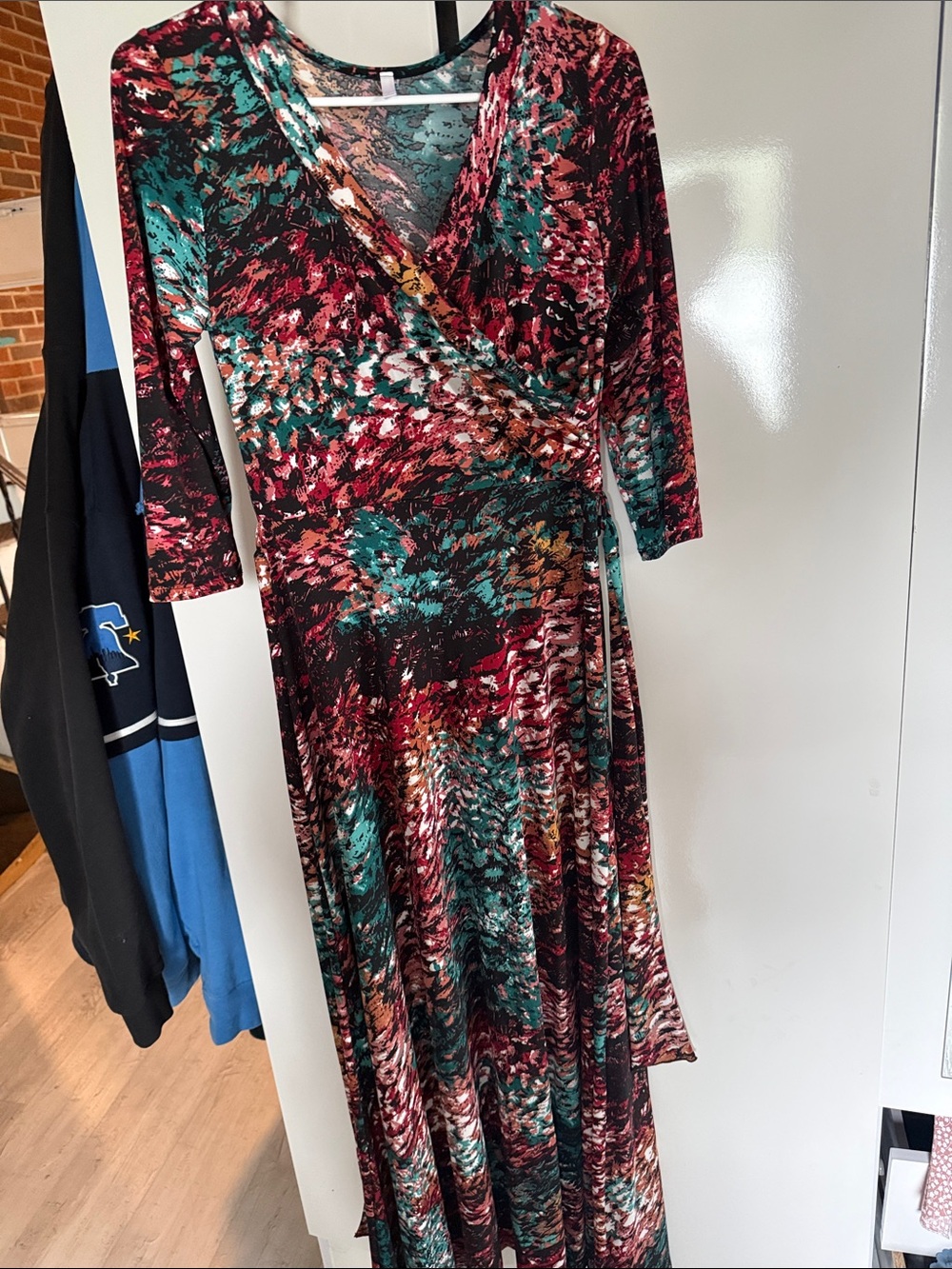 Multi-Color Wrap Maternity Maxi Dress - Women